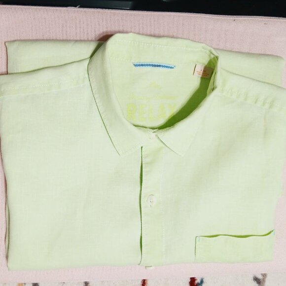Tommy Bahama Relax Linen Shirt Light Green Long Sleeve Size L - Picture 14 of 14